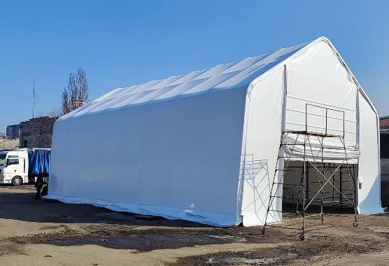 Арочний шатер-ангар 9,2×16,6×7 м ПВХ 650 г/м² (Швидкомонтований)